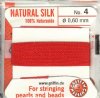 2 Meters of #4 Red Griffin Silk Cord with Fixed Needle